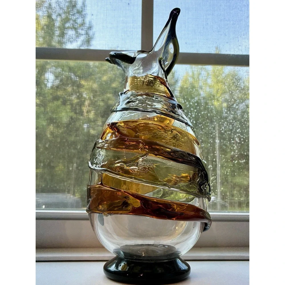 OOAK Contemporary SIGNED Artisan Diego Vidal Murano Italy Venetian Glass Vase